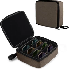Travel Sunglasses Organizer Case, Adjustable Slot for Multiple Pairs, Portable E
