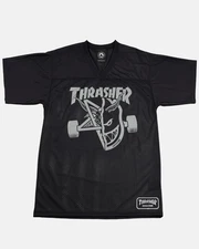 Thrasher x Spitfire Wheels Thrash And Burn Black Football Jersey