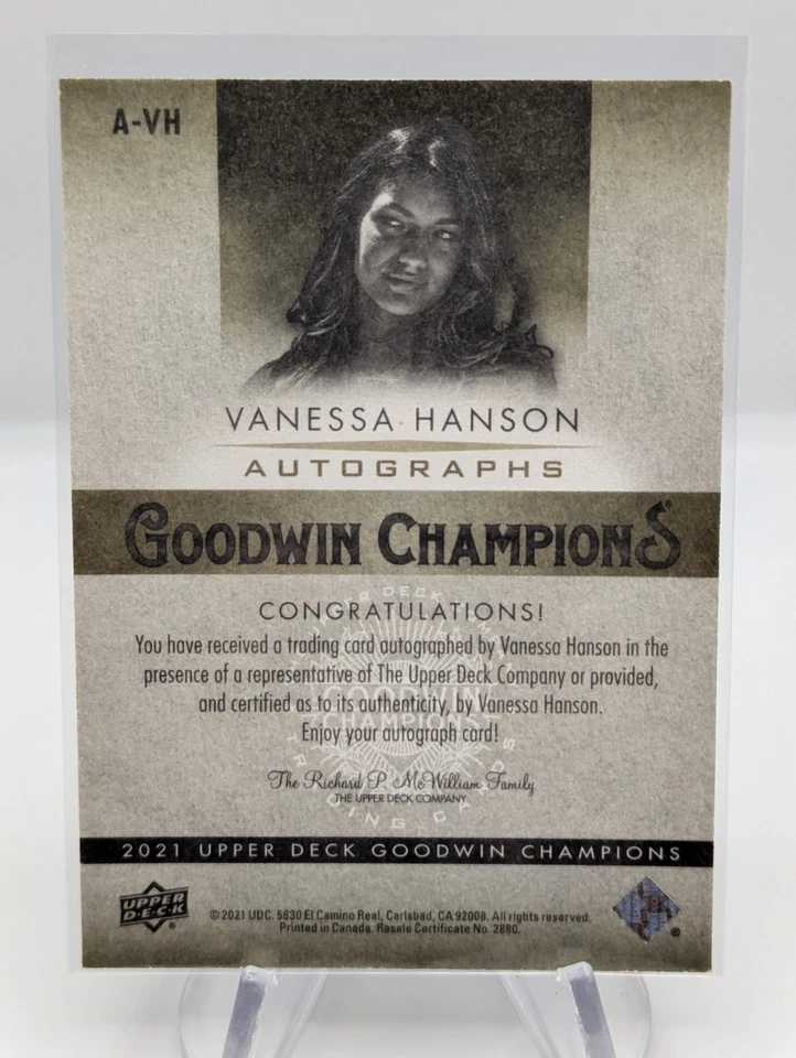 2021 Upper Deck Goodwin Champions Vanessa Hanson #A-VH Auto - Image 2 of 2