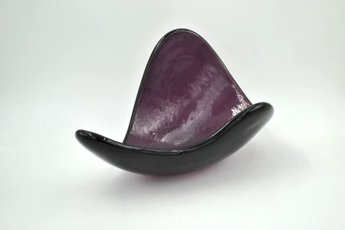 Vintage Blenko Glass Free Form Bowl - Design #537 - Lilac