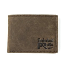 Timberland PRO Men's Leather RFID Wallet With One Size, Dark Brown/Pullman