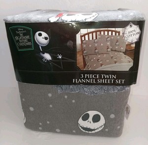 Disney Tim Burton Nightmare Before Christmas Santa Jack 3 Piece Twin Sheet Set