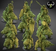 Giant Ogre Bear Rider Knights X10 28mm Fantasy Monster Cavalry Miniatures