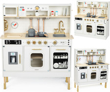 Cucina in Legno per Bambini XXL – Cucina Giocattolo Interattiva Con LED, Microon