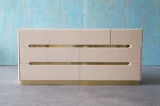 1980s Postmodern Italian Enamel Lacquer Brass Dresser possibly Lane