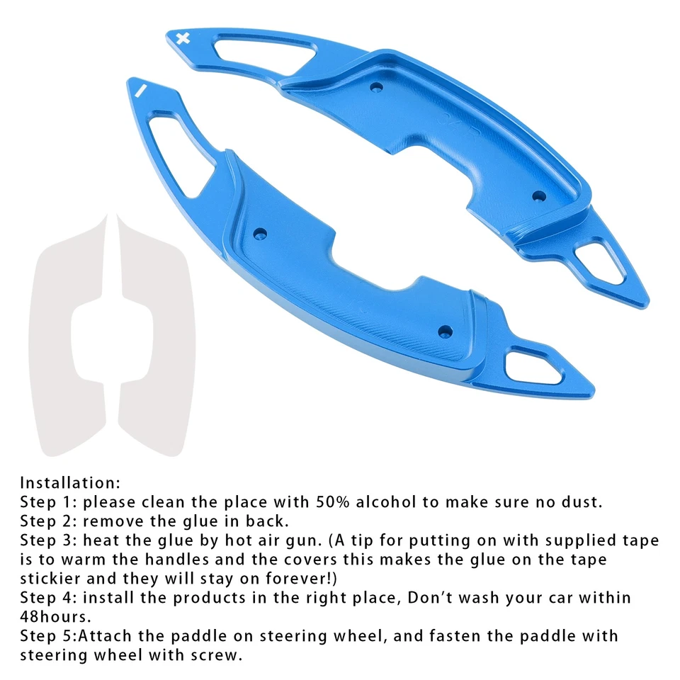 Steering Wheel Paddle Shifter Extension For Lexus RX NX Aluminium Blue A1 - Image 4 of 4