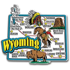 Wyoming Jumbo State Map Magnet by Classic Magnets