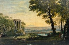 Scuola Fiamminga XIX secolo - Paesaggio, olio su tela