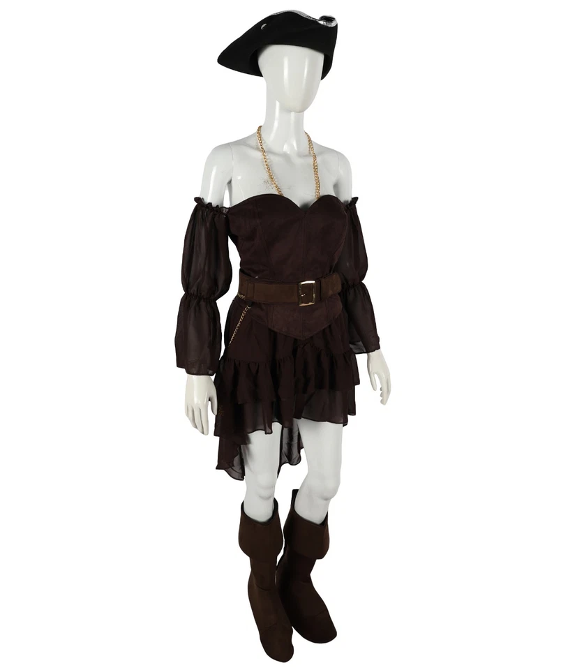 Mujer Elegante Disfraz Princesa Guerrera, Traje Fantasía Medieval con Accesorios Foto 3 de 4