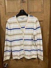 ST JOHN SPORT MARIE GRAY Sweater Set Striped Cardigan Top Medium
