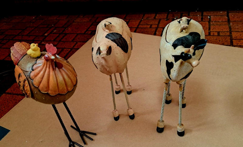 Country Animal Candles Pig, Cow and Rooster New