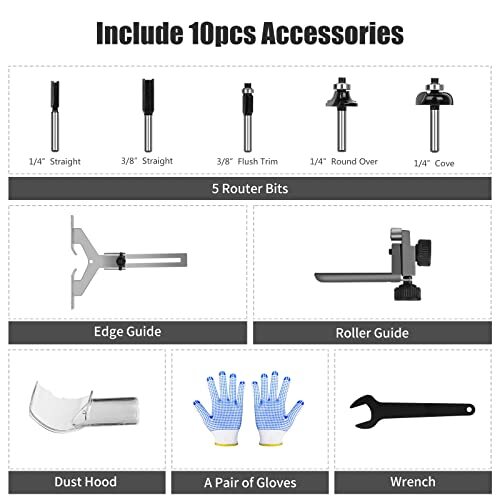 AVID POWER MW104 Masterworks 6.5-Amp 1.25 HP Compact Router with Fixed ...