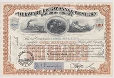 Delaware Lackawanna & Western Railroad Company Stock Certificate