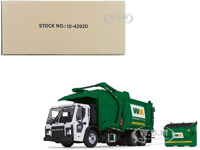 MACK LR ''WASTE MANAGEMENT'' GARBAGE TRUCK & BIN 1/34 DIECAST FIRST GEAR 10-4292 D
