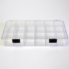 Perspex Storage Box With 18 Compartments Watch Parts Jewellery Safe - HB325