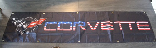 Corvette Banner Flag Big 2x8 ft Chevrolet Chevy Mechanic Garage Racing Man Cave - Picture 5 of 5
