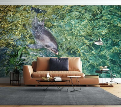 3D Dolphin E2877 Wallpaper Mural Paper Wall Print Indoor Murals CA Honey