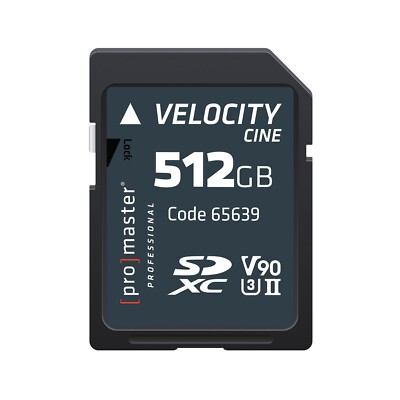 Promaster CINE V90 512GB SDXC UHS-II U3 | 300/mb 250/mb  for 8K, HD #65639