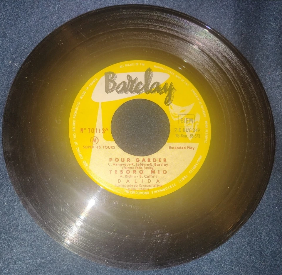 DALIDA / Pour garder, Calypso Italiano BARCLAY 70113 M Press France 1957 EP USED - Image 3 of 4