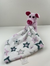Little Beginnings Pink Pig Lovey Plush Security Blanket Star Print Stuffed Toy