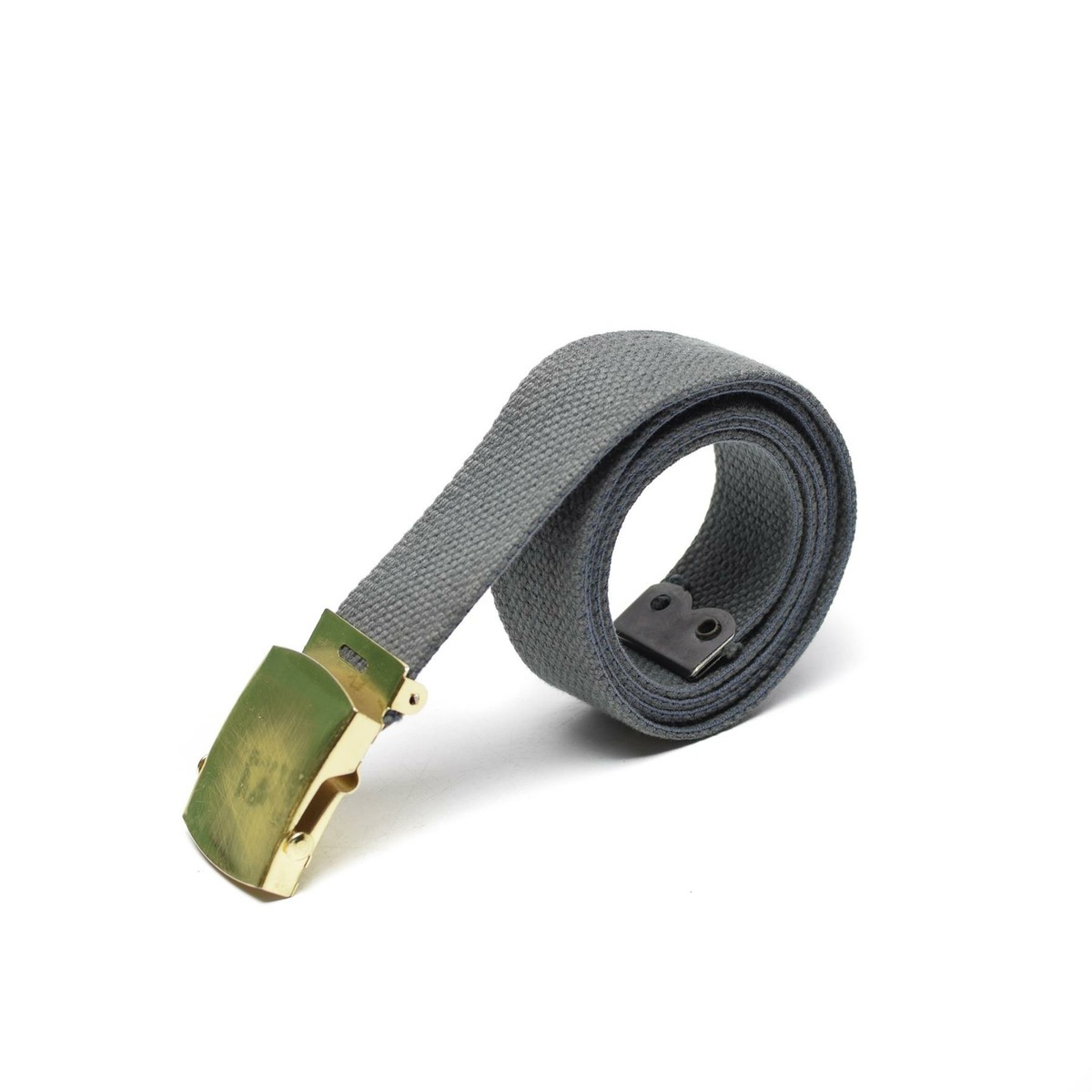 Canvas army military casual grey belt with gold buckle unisex military  surplus