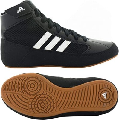 Adidas HVC Wrestling Shoes Men\'s 8.5 Black/ Leather Combat Gum Soles s-l400.jpg main image 4