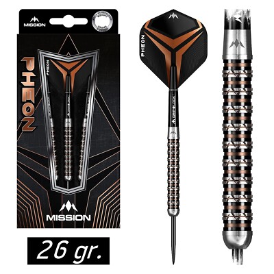     MISSION Dart Steel Pfeile Steeldarts Darts Pheon Electro Black Bronze 26 gr