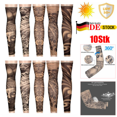 10x Temporäres 3D Design Tattoo Armstulpen Arm Tattoo Strumpf Körperkunst Ärmel
