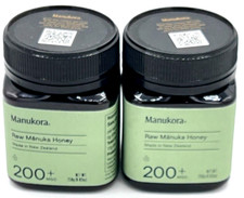 MANUKA HONEY, MANUKORA RAW 200 Mgo 8.82 OZ 2 JARS NEW ZEALAND, FREE SHIPPING