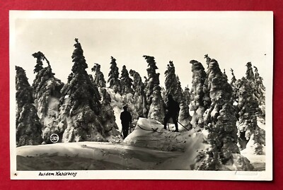 Walter Hahn photo postcard embossing stamp + No. 1309 Erzgebirge on the Kahleberg (89293
