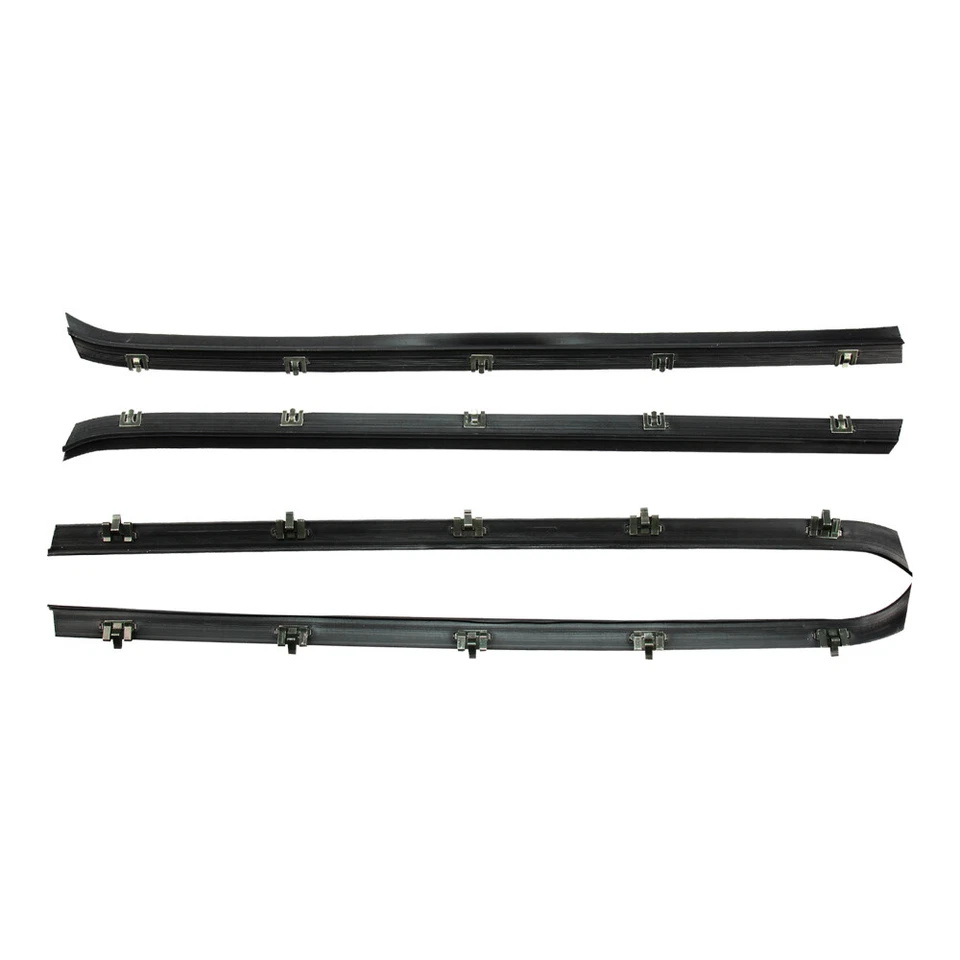 Front Door Window Run Sweep Felts for Chevy GMC Truck Weatherstrip Seals Kit Set - Изображение 3 из 4