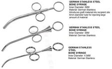 3 GERMAN STAINLESS BONE GRAFT SYRINGE 6mm+5mm+4.5mm Implant Dental Instruments