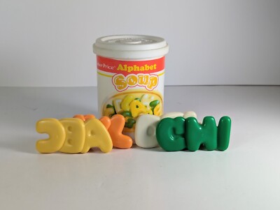 1987 Vintage Fisher Price Fun Food Alphabet Soup Can With ABC's