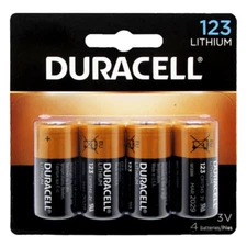Duracell DL123A CR123A 3V Lithium  Battery 4PCS (packaging may vary)