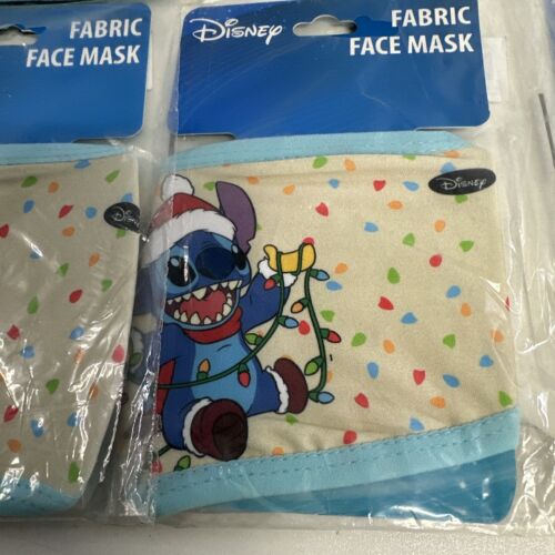 Disney Stitch Christmas Fabric Face Mask Kids size Use 8-PACK NEW - Picture 5 of 13