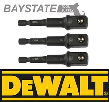 NEW 3pc DeWalt DW2547IR 1/4" to 1/2" Socket Adapter Set for 18/20V Impact Driver