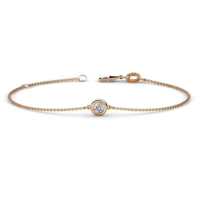 Rund Diamant Solitär Station Minimalist Armband 1/6 Karat 14K Gold JP:183781