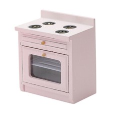 1/12 Scale Wooden Cooking Stove Model for Dollhouse Furniture Accessory