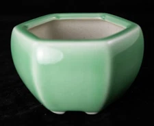 Fine Hexagon Keishi, Shito, Mame Succulent, Bonsai Pot + Mesh - 3.5"x 3.5"x 2.5"