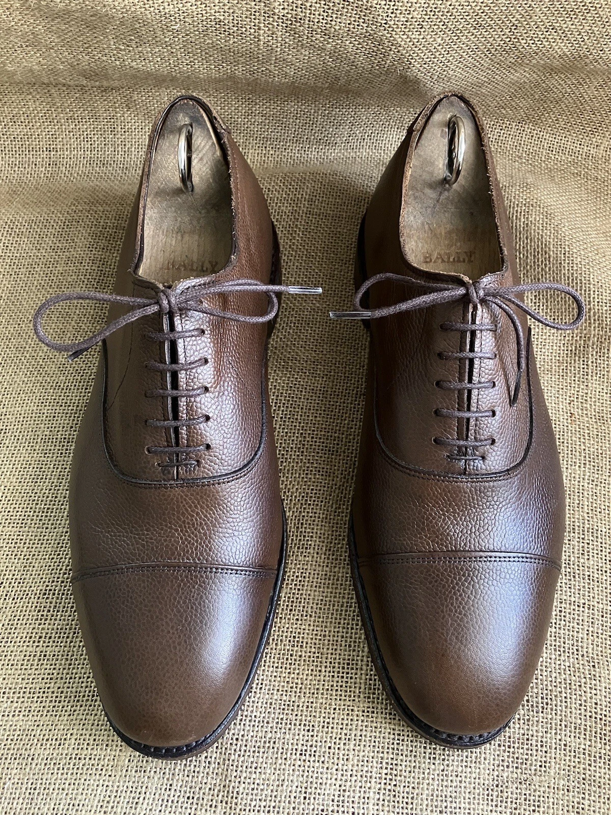 Allen Edmonds Park Avenue Brown Pebbled Leather Oxford Shoes Size US 8 EEE