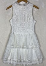 Disney Beauty & the Beast Collection Dress Womens Small Floral Lace Layer White