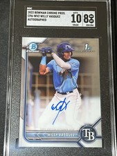 SGC 8 2022 Bowman Chrome Willy Vasquez Prospect Auto #CPA-WVZ Tampa Bay Rays
