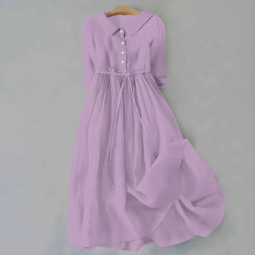 ¡Vestidos largos informales para mujer con botones de lino de algodón vestido caftán talla grande! - Imagen 12 de 35