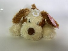 Aurora SCRUFF Puppy Dog Tan Brown Fuzzy Laying Plush Stuffed Animal Toy 16635