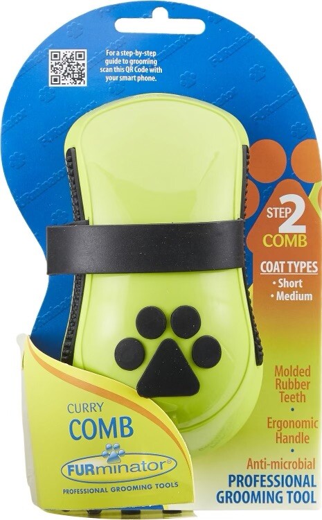 Furminator Curry Comb For Dogs With Short/Medium Coat