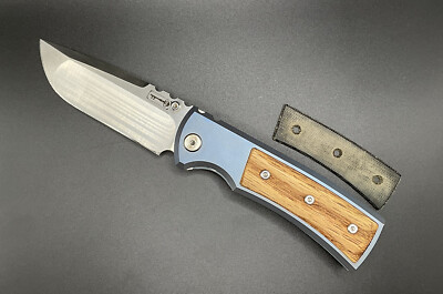 Chaves Knives Street Redencion Titanium Satin DP S35VN w/ Wood & Micarta Inlay