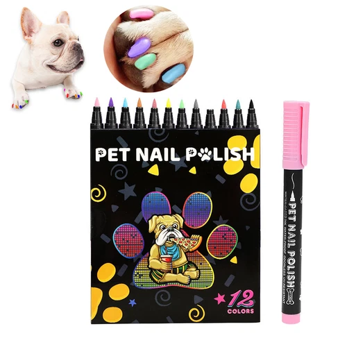 12 Colors Pet Dog Cat Nail Polish Quick Dry Safe Coloring Marke Pens DIY Tiktok - Picture 5 of 11