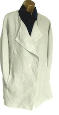 Oska Longline Linen Jacket Fit 16 18 Uk Stone Immaculate