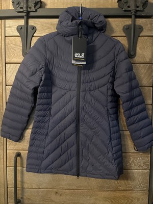 Jack Wolfskin Jacket Coat Womens  Stormlock 800 Down Gray Medium Quilted $300