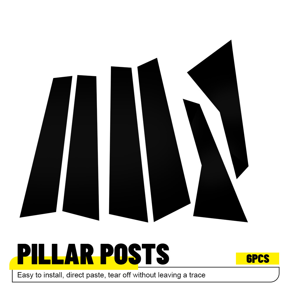 6x For XT5 Cadillac 2017-23 Piano black PC Window Pillar BC Post Molding Trim